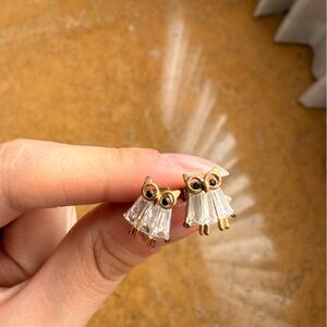 Gold and Silver Owl Earrings